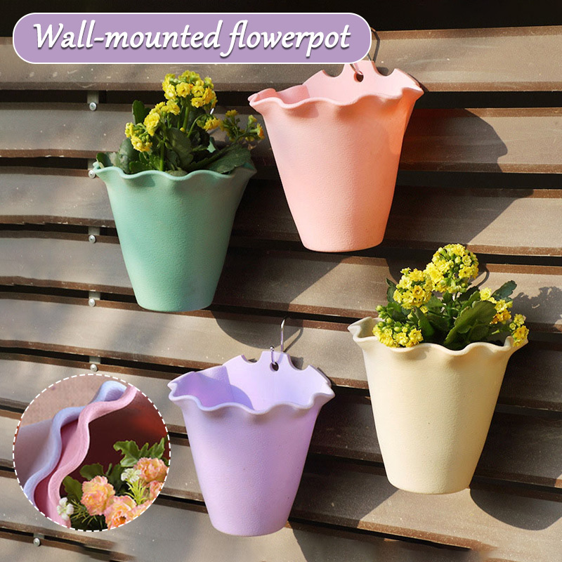 Hanging Planter Basket - Flower Pot Wall-mounted Plastic Wall Hanging