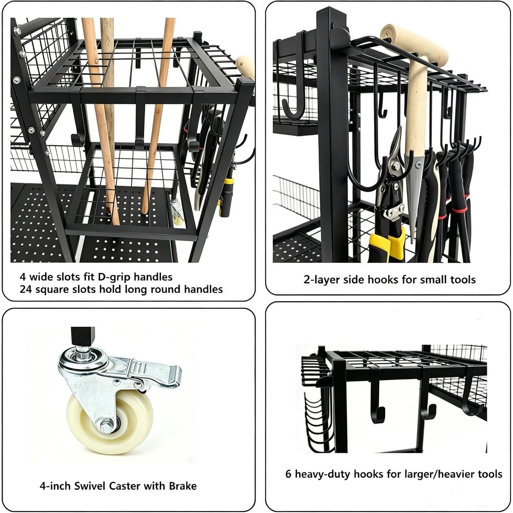 Anleolie Gerobak Taman 3-in-1: - Gardening Tools Rack ulasan dan harga
