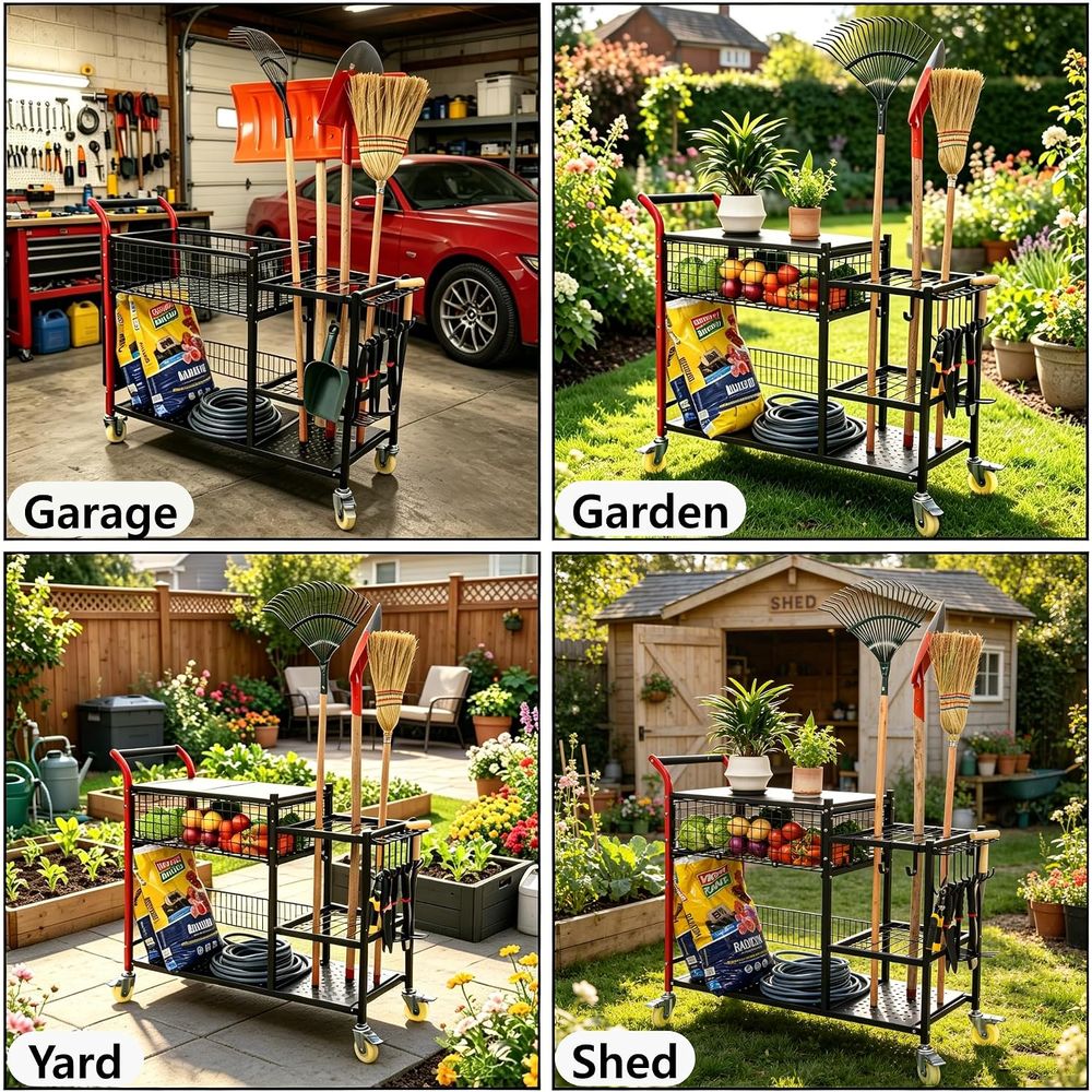Anleolie Gerobak Taman 3-in-1: - Gardening Tools Rack ulasan dan harga