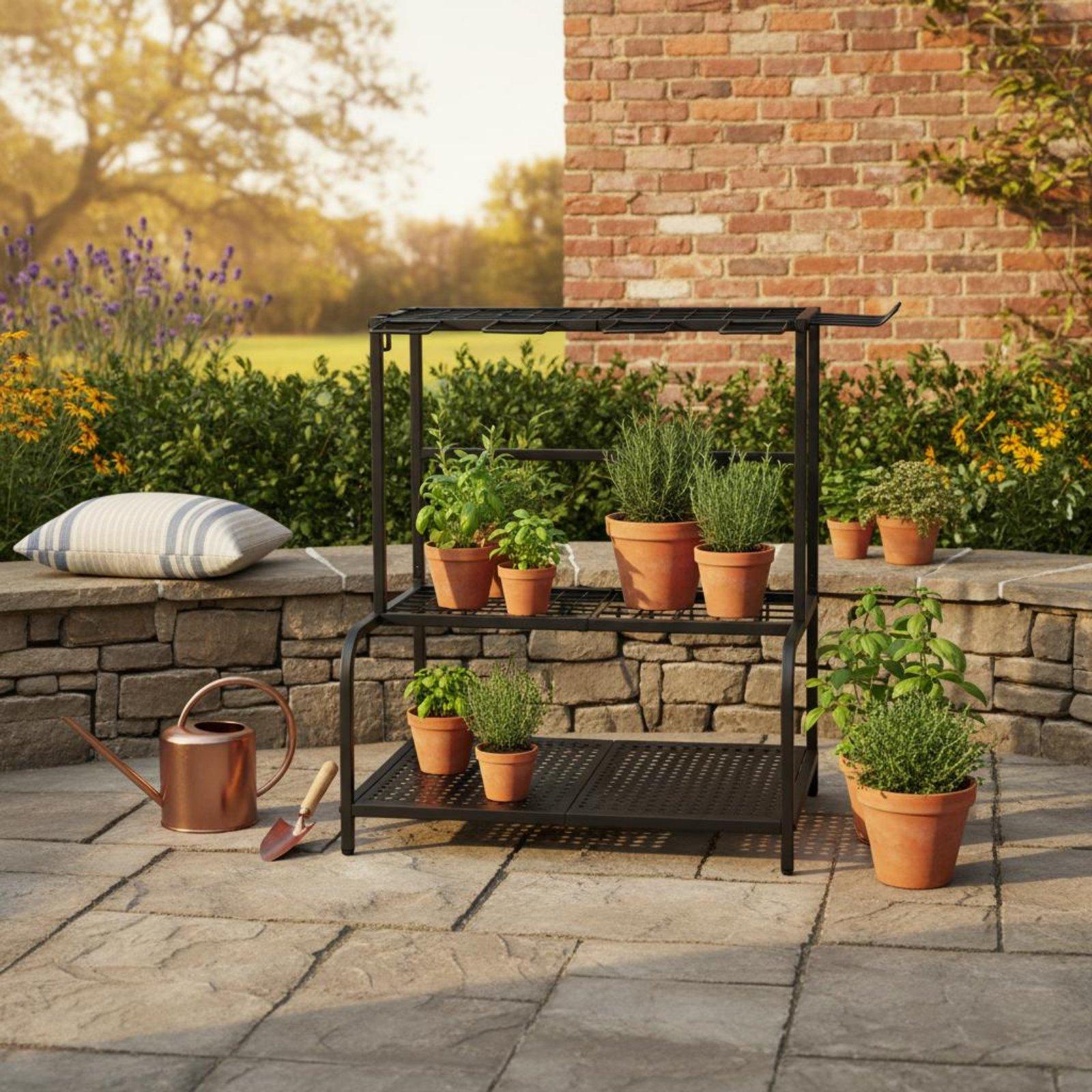 Rak Alat Taman dari Logam deng - Gardening Tools Rack ulasan dan harga