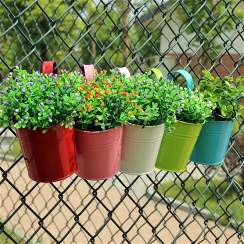 10 warna bunga besi logam gant - Hanging Planter Basket ulasan dan harga